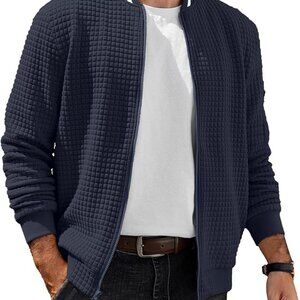 NEVER WORN! NWOT! COOFANDY Mens Zip Up Lightweight Bomber Jacket Waffle Knit - S